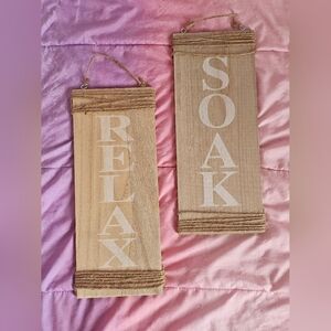 Wooden Relax and Soak Wall Decor